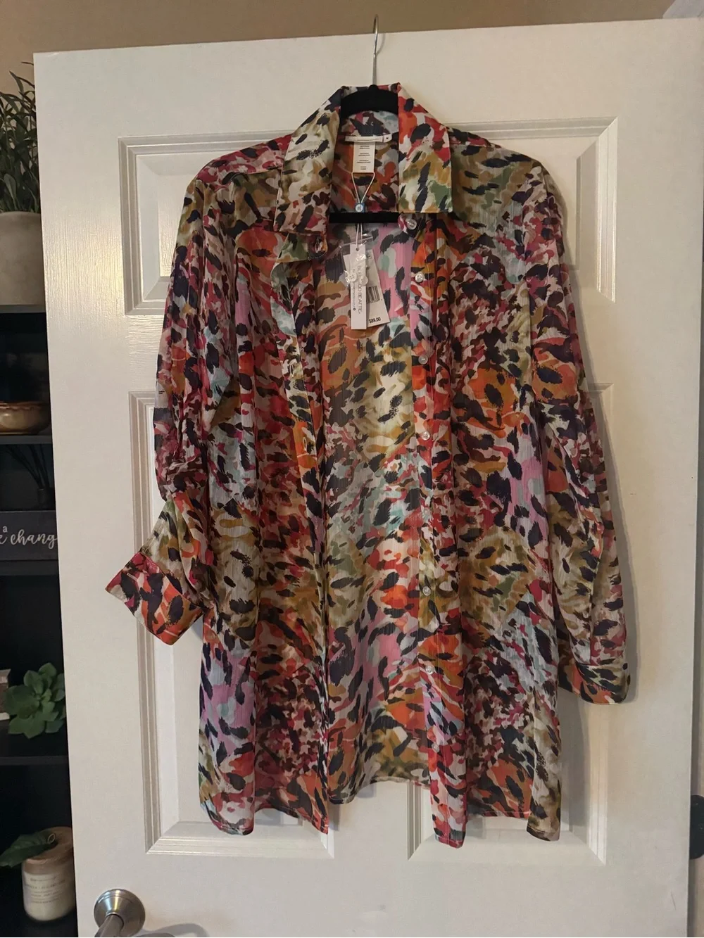 Bleu Rod Beattie Multicolor Abstract Print Swim Cover-Up